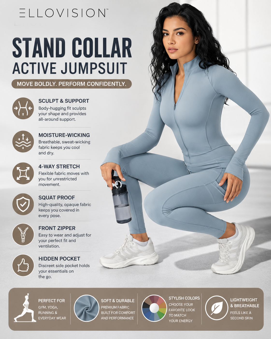 Stand Collar Jumpsuit