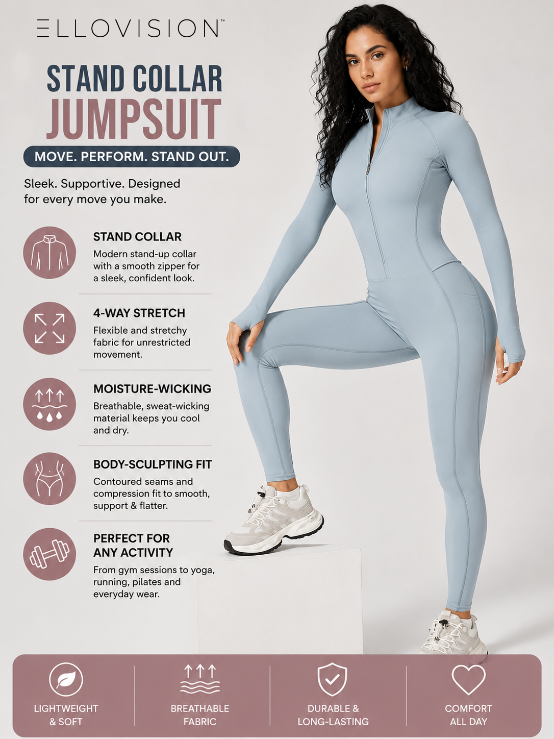 Stand Collar Jumpsuit