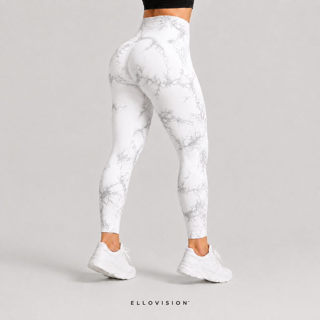 LuxeSculpt High-Waist Tie-Dye Seamless Yoga Tights