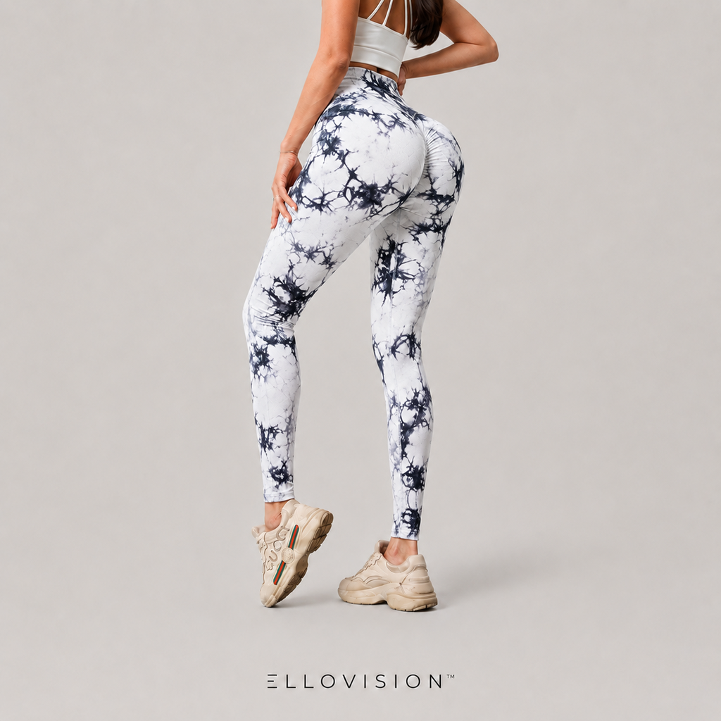 LuxeSculpt High-Waist Tie-Dye Seamless Yoga Tights