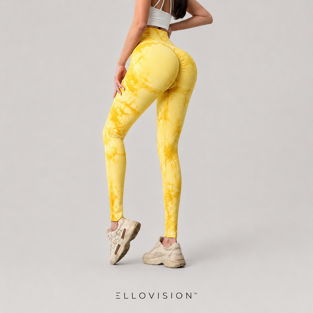 LuxeSculpt High-Waist Tie-Dye Seamless Yoga Tights