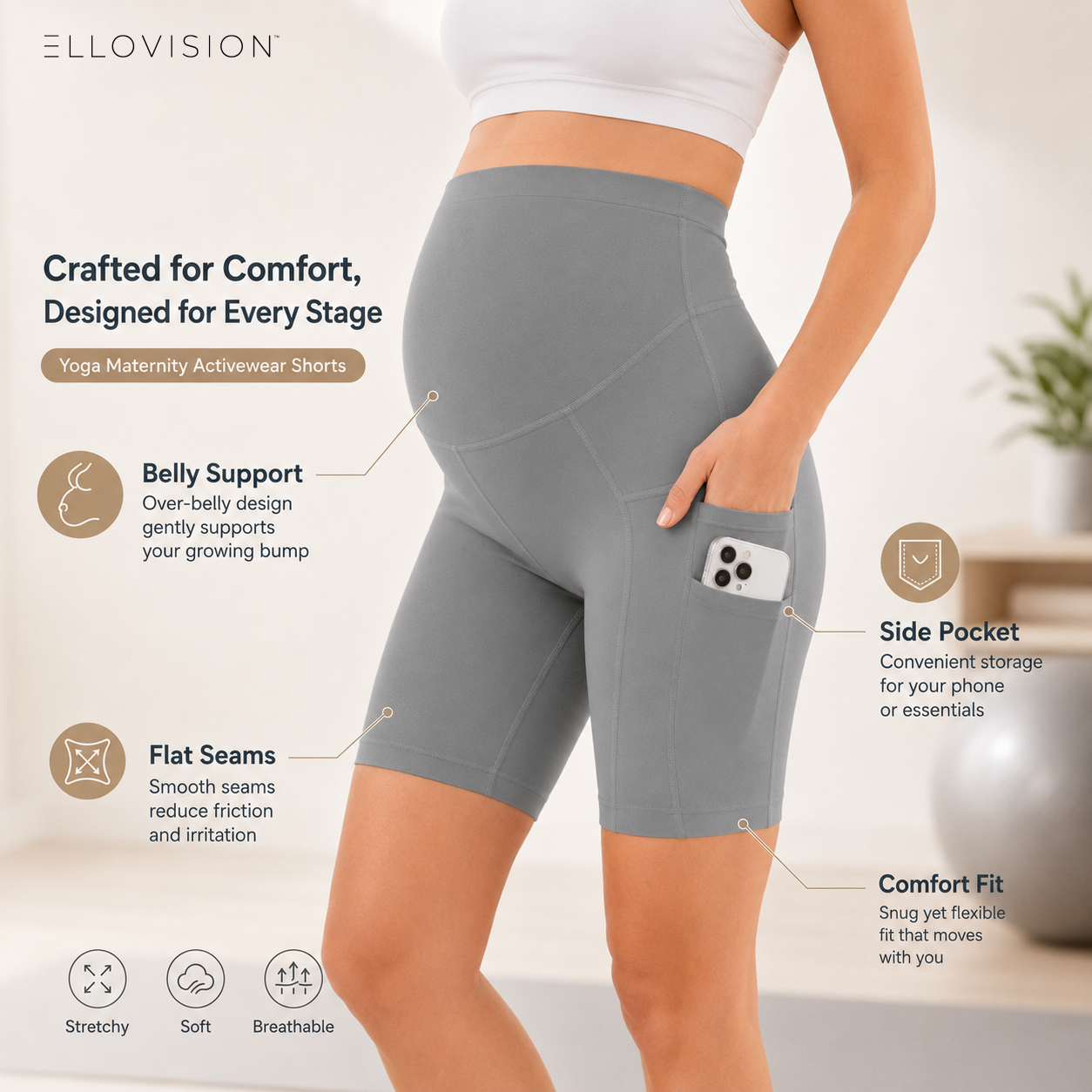 Yoga Maternity Active-wear shorts