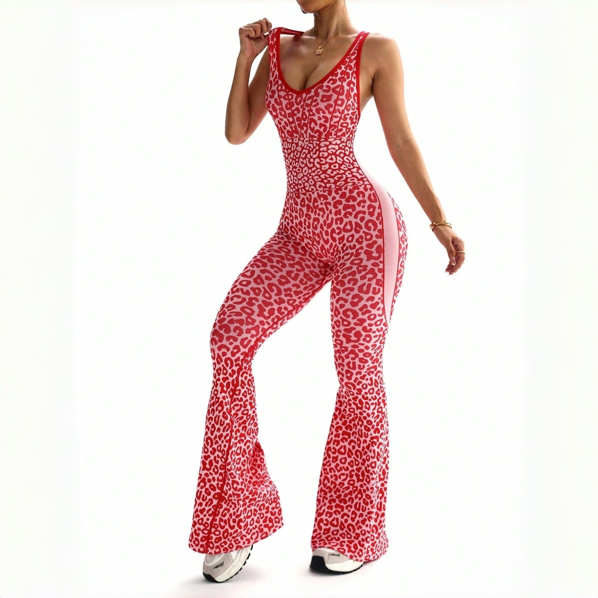 Cross-Back One-Piece Yoga Jumpsuit