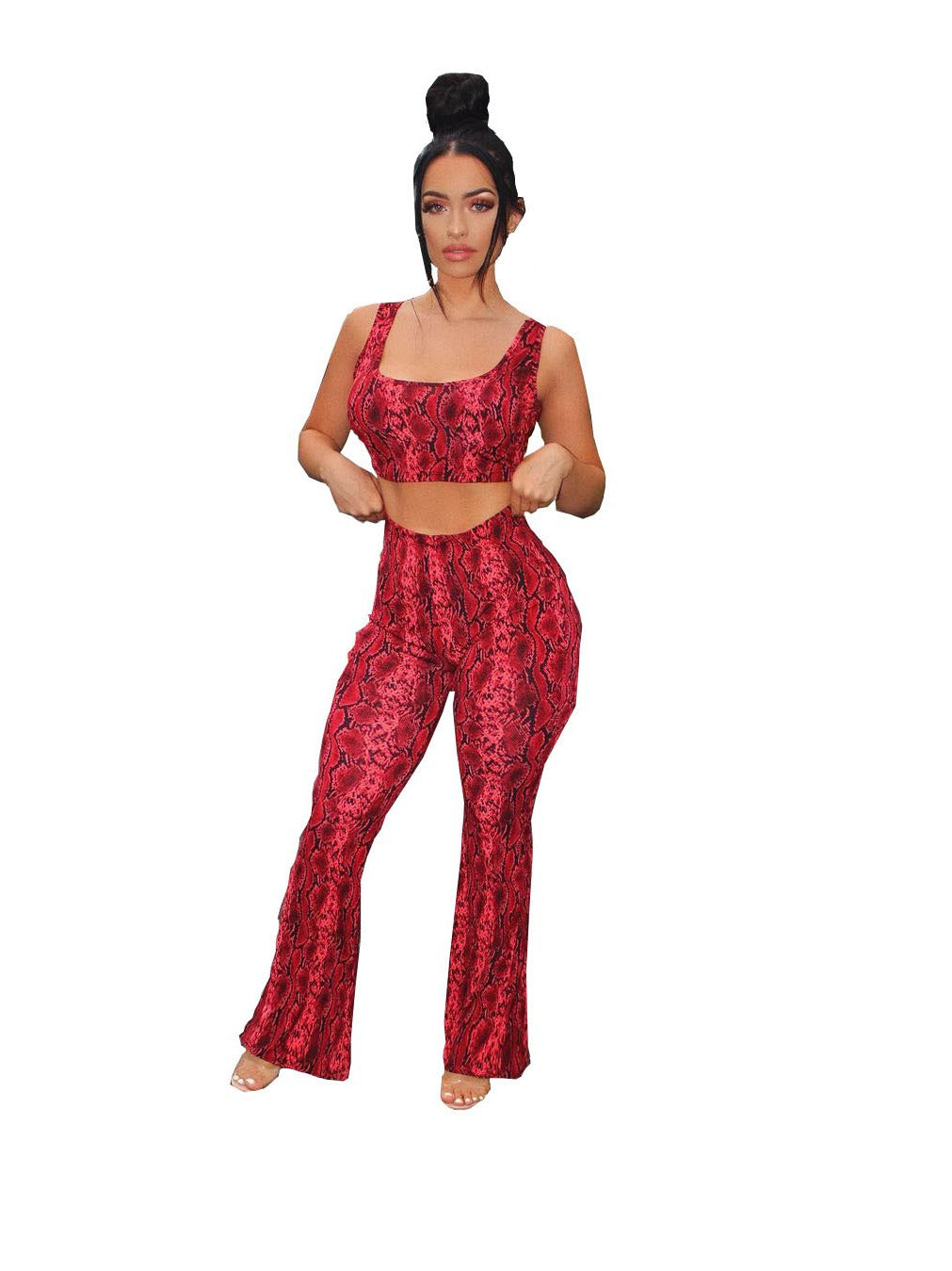 Plus Size Women's Printed Striped Zip Long Sleeve Set