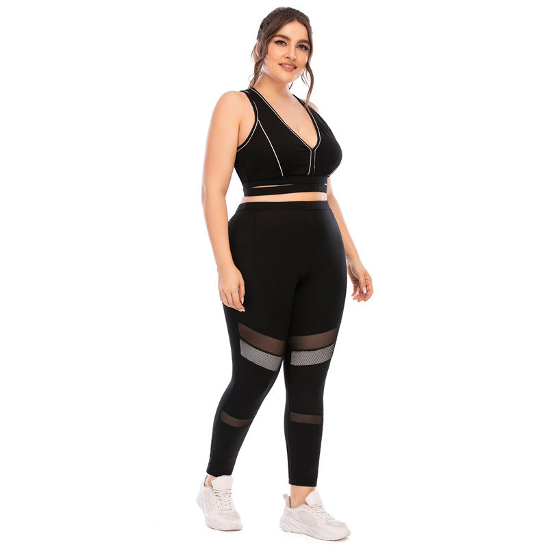 Plus Size Women's Sportswear Seamless Yoga Set