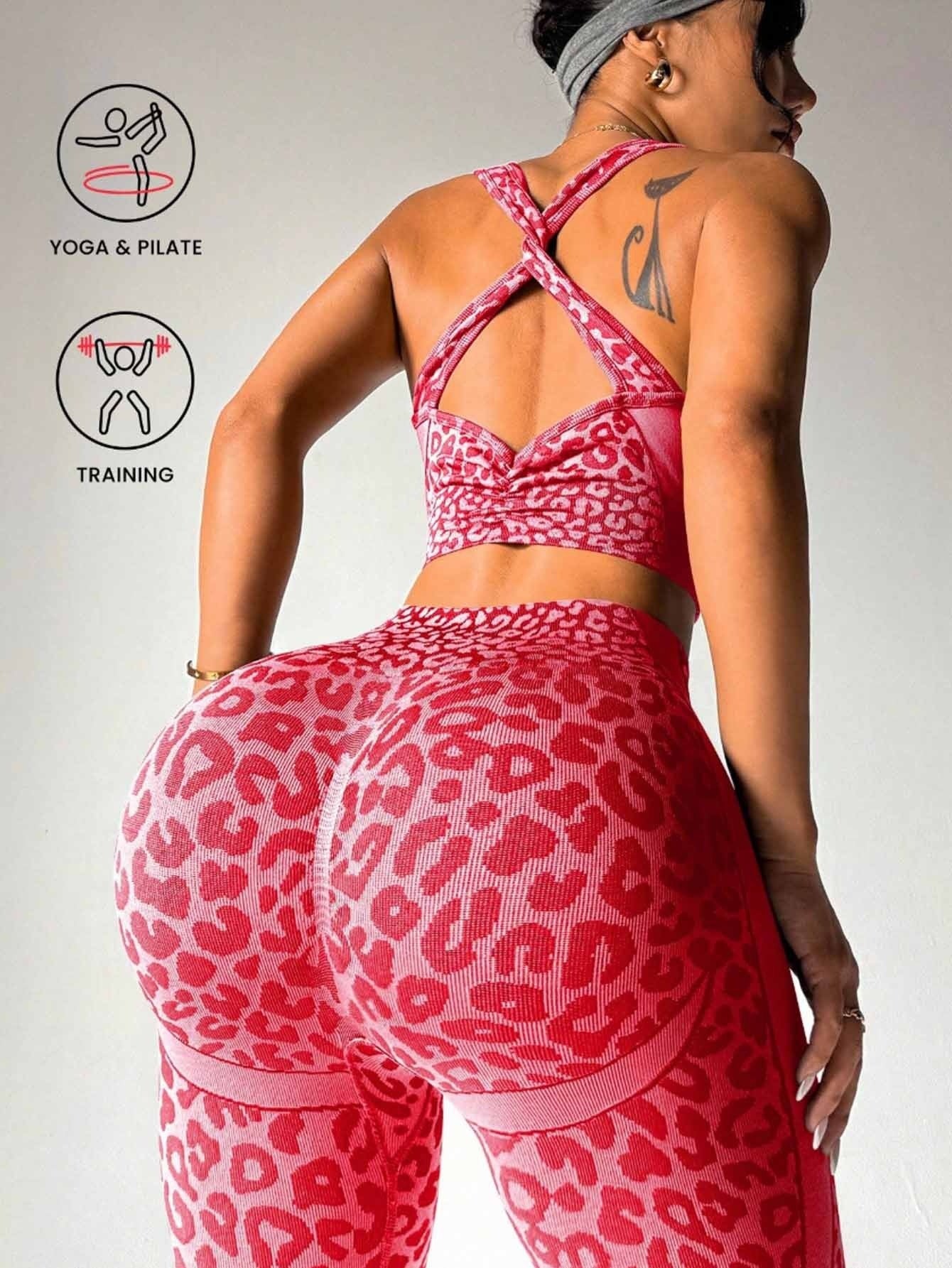 Leopard Print Seamless Yoga Set