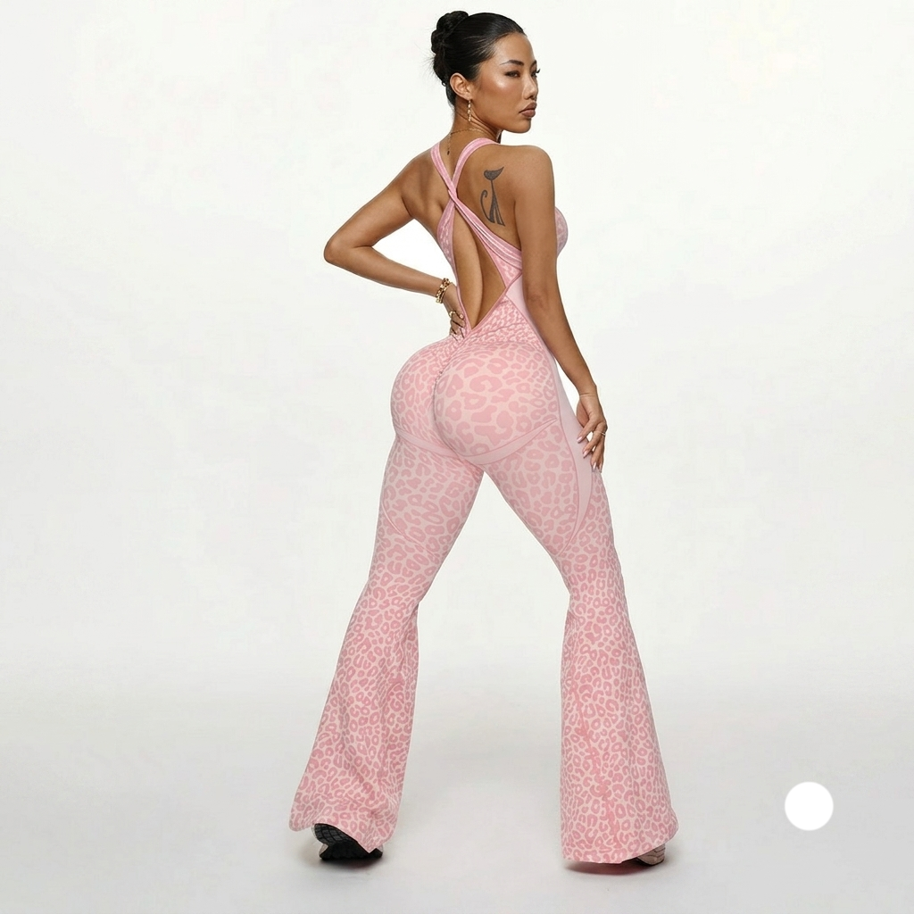 Cross-Back One-Piece Yoga Jumpsuit