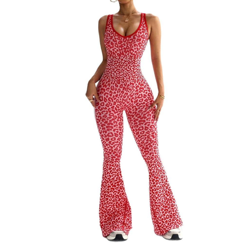 Cross-Back One-Piece Yoga Jumpsuit